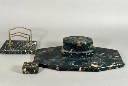 Antique Marble Desk Set, ca. 1930's