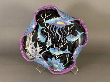 Quimper Large Undersea Decorated Charger by Paul Fouillen
