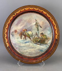 20thc. Polish School Oil on Wood Panel