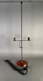 American Primitive Adjustable Candle Stand and Iron Pendant Lamp