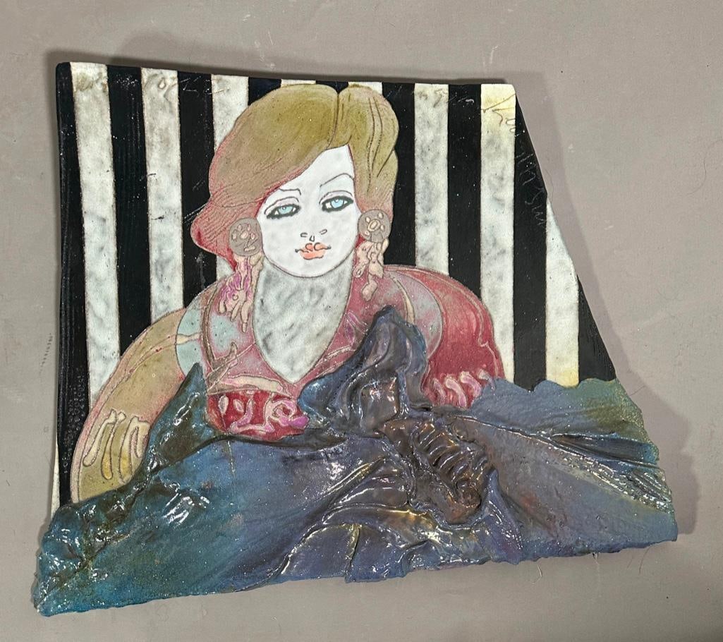 Susan and Steven Kemenyffy Glazed Stoneware Wall Plaque  (1 of 7)