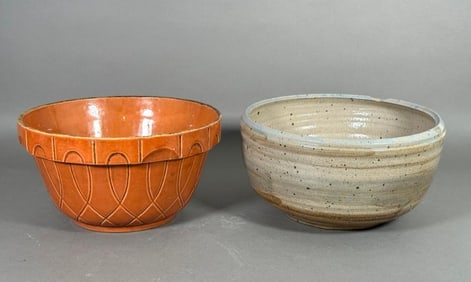 Two Large Pottery Bowls