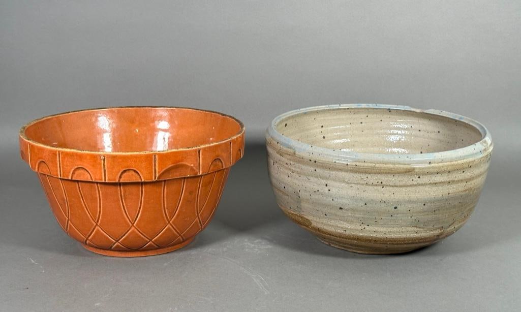 Two Large Pottery Bowls (1 of 7)