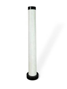 Modern Tapered Marble Column: Modern Tapered Marble Pedestal Column, modernist column with black granite top over white marble tapered pedestal and black granite foot. Dimensions: 44.25 in.h. Condition: Very good with no damage or