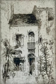 Edward Howard Suydam Etching, "Green Shutter, New Orleans"
