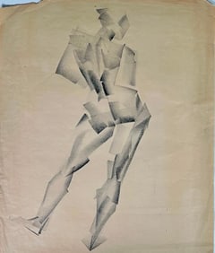 Natalie E. Grauer Drawing, Standing Modernistic Nude