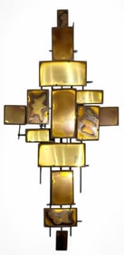 Mario Jason Modernist Brass Wall Sculpture