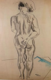 William Sommer Drawing, Standing Female Nude