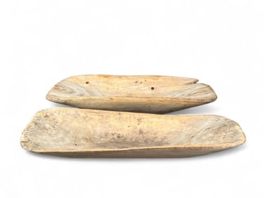 Two Rustic Wood Dough Bowls
