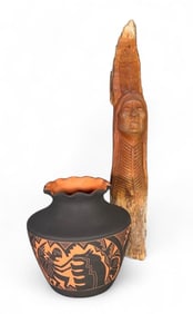 Two Native American Objects, Paul Hornbuckle and Dalwepi, Acoma