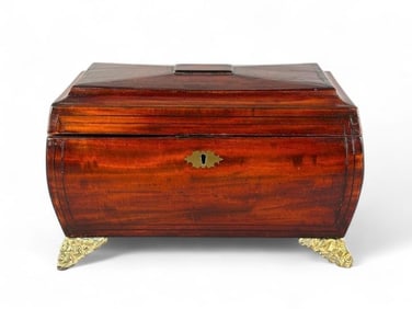 English Regency Mahogany Tea Caddy, 19thc.