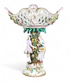 Meissen Tall Porcelain Figural Porcelain Centerpiece
