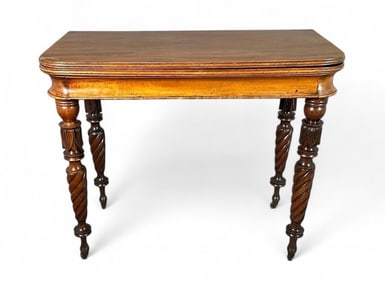 American Sheraton Mahogany Games Table John Perry Allen, Manchester, MA