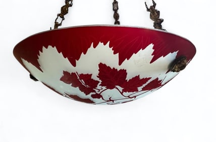 Degue Cameo Glass Plaffonier