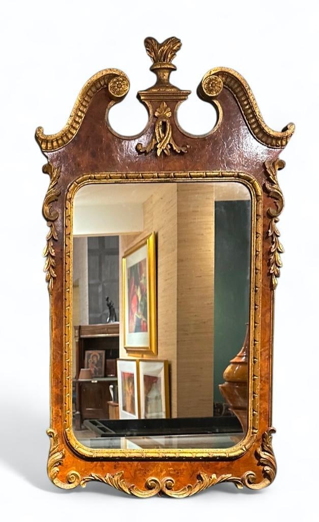 Georgian Style Burl Wood and Parcel Gilt Wall Mirror (1 of 4)