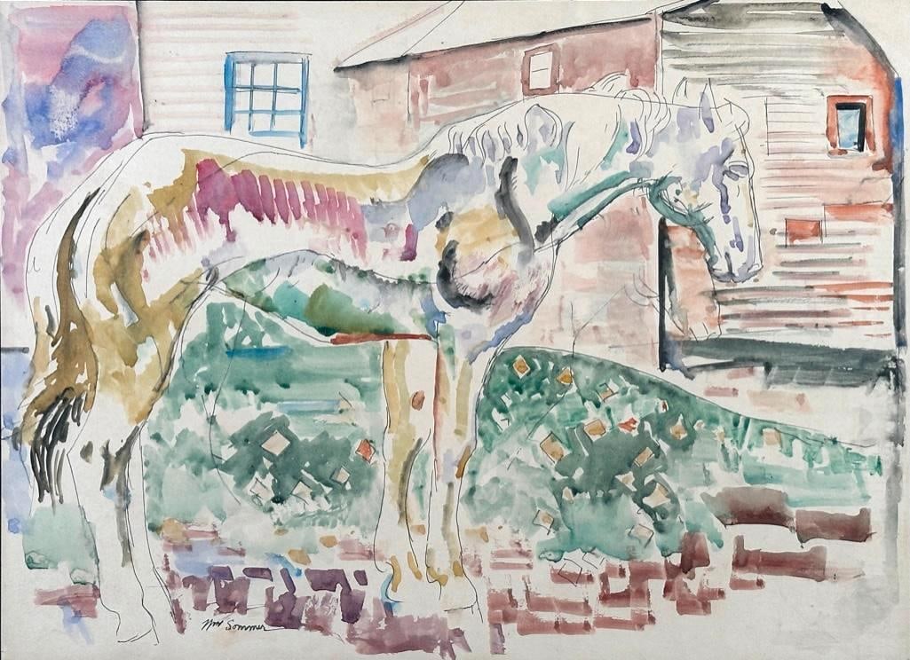 William Sommer Watercolor, Horse, Brandywine (1 of 6)