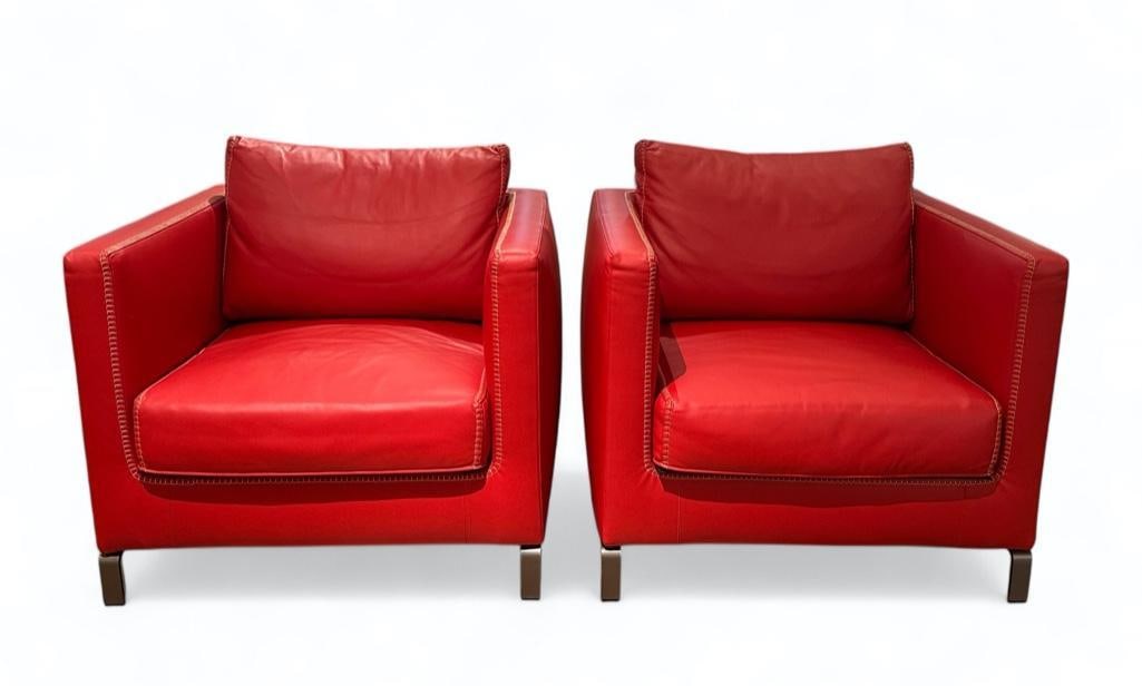 Pair of B & B Italia Leather Upholstered Armchairs (1 of 13)