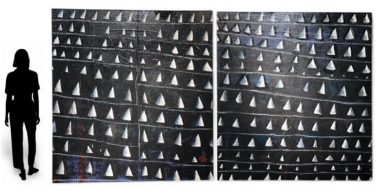 Patricia Zinsmeister Parker Mixed Media Diptych, "Rock Groups"