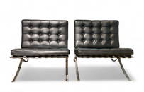 Pair of Barcelona Chairs Mies Van Der Rohe for Knoll