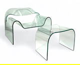 Cini Boeri Designed Ghost Chair and Ottoman for Fiam, Italy
