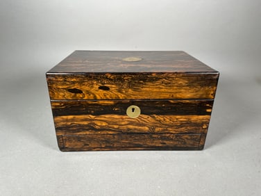 English Exotic Wood Letter Box, 19thc.