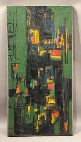 Leonard Lieb oil, Abstract in Green and Black