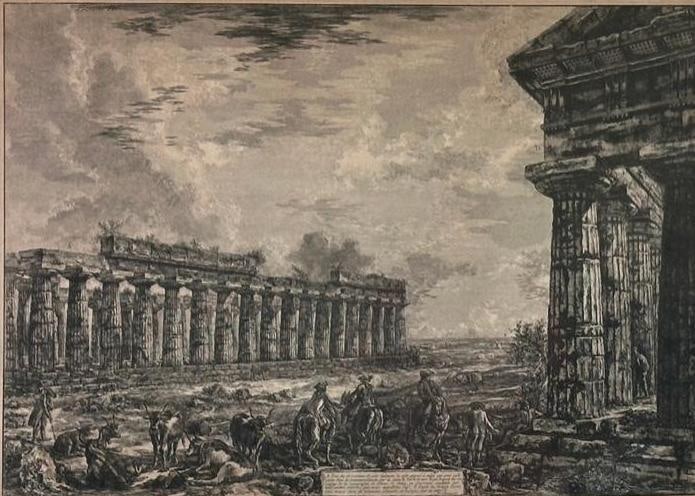 Francesco Piranesi Etching, View of Paestum, "Vue des 18 Colonnes..." (1 of 8)