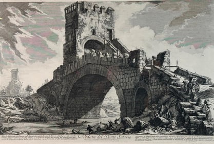Giovanni Battista Piranesi Etching "Veduta del Ponte Salario"