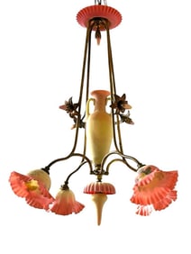 Rare Burmese Glass Chandelier, Late 19thc.