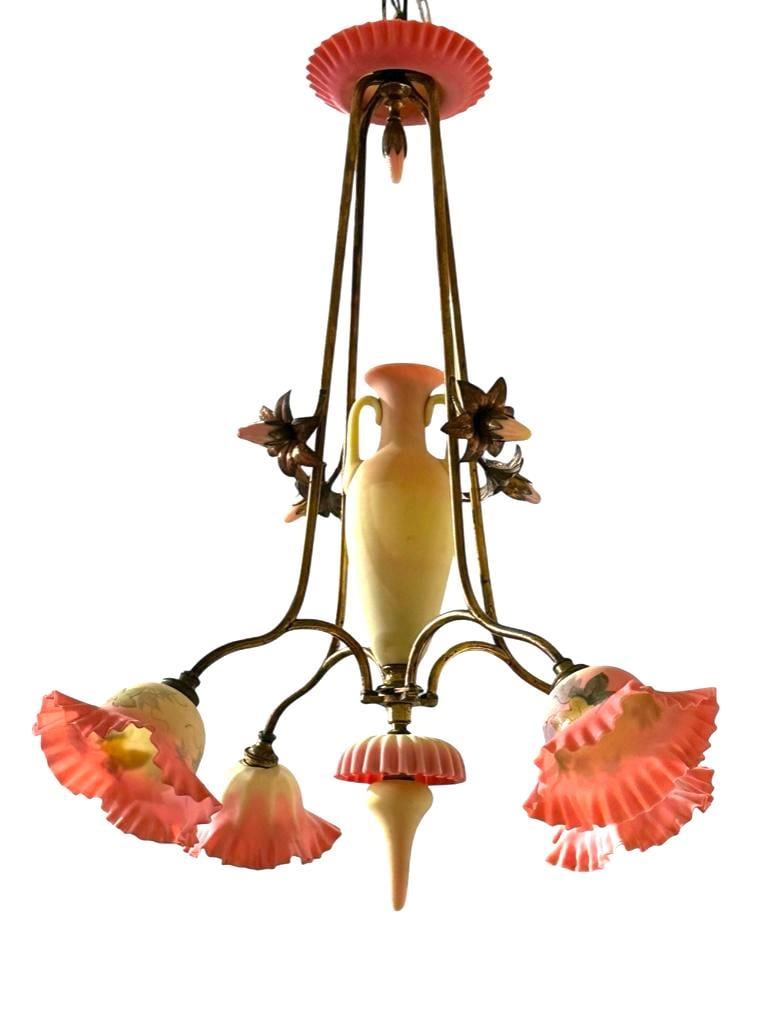 Rare Burmese Glass Chandelier, Late 19thc. (1 of 6)