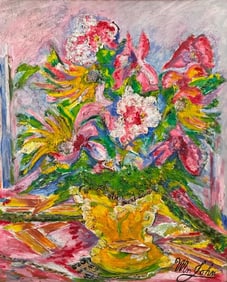 John P. John Oil, Still Life of Flowers