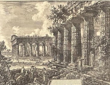 After Francesco Piranesi Etching, Different Views of Paestum, "Vue A. de Quelques..."