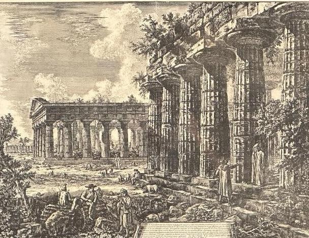 After Francesco Piranesi Etching, Different Views of Paestum, "Vue A. de Quelques..." (1 of 8)