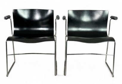 Pair of Massimo Vignelli Handkerchief Arm Chairs for Knoll Studio