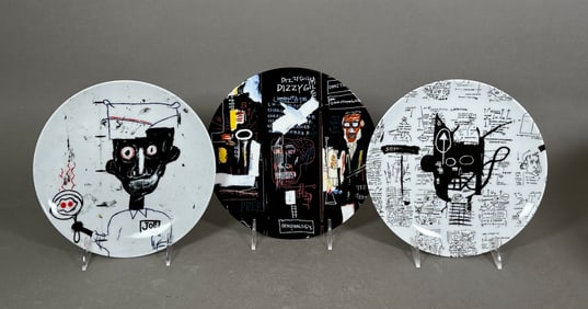 Three Jean Michel-Basquiat Plates by Limoges