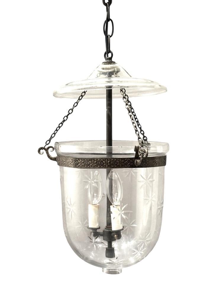Georgian Style Engraved Glass Hanging Lantern (1 of 8)