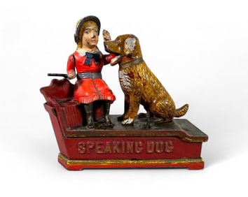 Speaking Dog Cast Iron Mechanical Bank