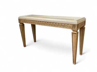 Kreiss Travertine Top Console Table
