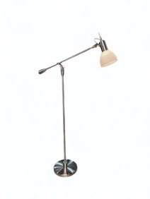 Modern Chrome Floor Lamp with Glass Shade