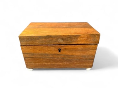 English Mahogany Tea Caddy, 19thc