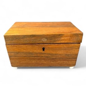 English Mahogany Tea Caddy, 19thc