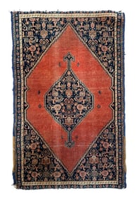 Persian Wool Carpet, Antique Senneh, 2' x 3'