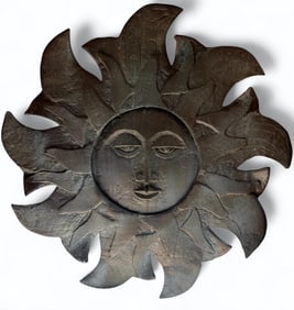 Aluminum Outdoor Wall Sculpture, Sun Face