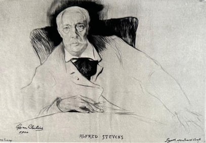 Edgar Chahine Etching, "Alfred Stevens"
