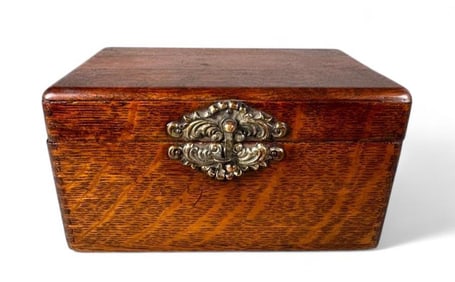 American Oak Flower Seed Box With Advertisement