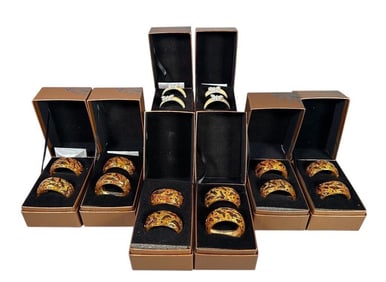 Lot of Jay Strongwater Enamel Napkin Rings