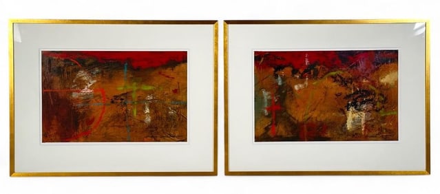 Pair of Mixed Media Works by John Baughman, "Le Cirque "