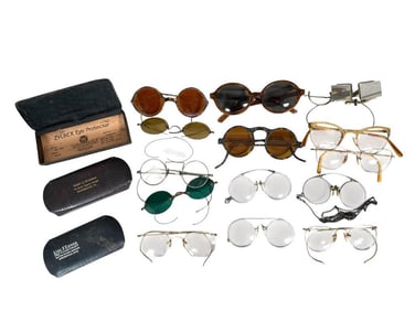 Fourteen Antique Eyeglasses