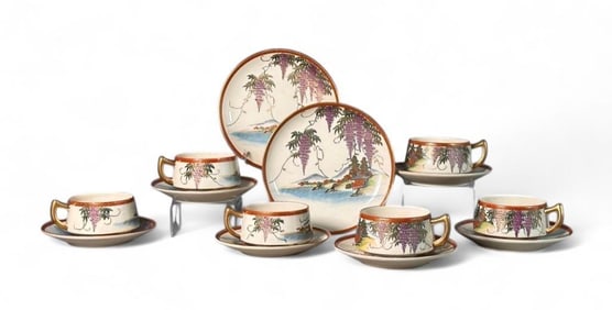 Japanese Satsuma Cups and Saucers