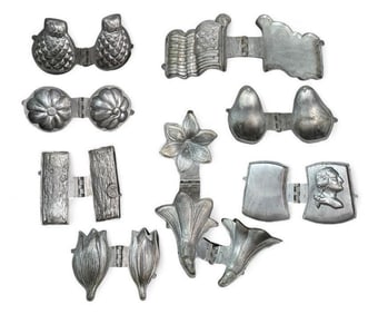 Victorian Pewter Hinged Ice Cream Molds